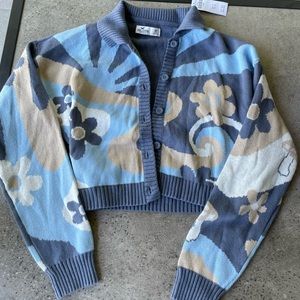 Wmns Hollister Mushroom print cardigan Size XS NWT
